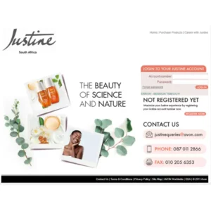 Justine account login SA